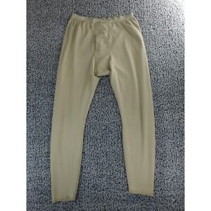Military Style Waffle Knit Thermal Base Layer Pants Tan Coyote Brown Mens L